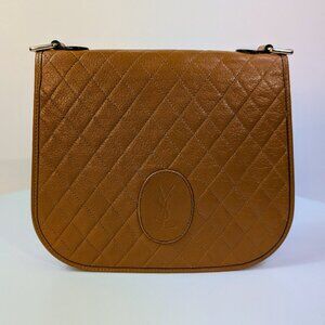 Yves Saint Laurent Vintage Brown Logo Quilted Flap Bag (YSL)